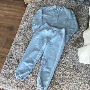 Reformation light blue sweatsuit